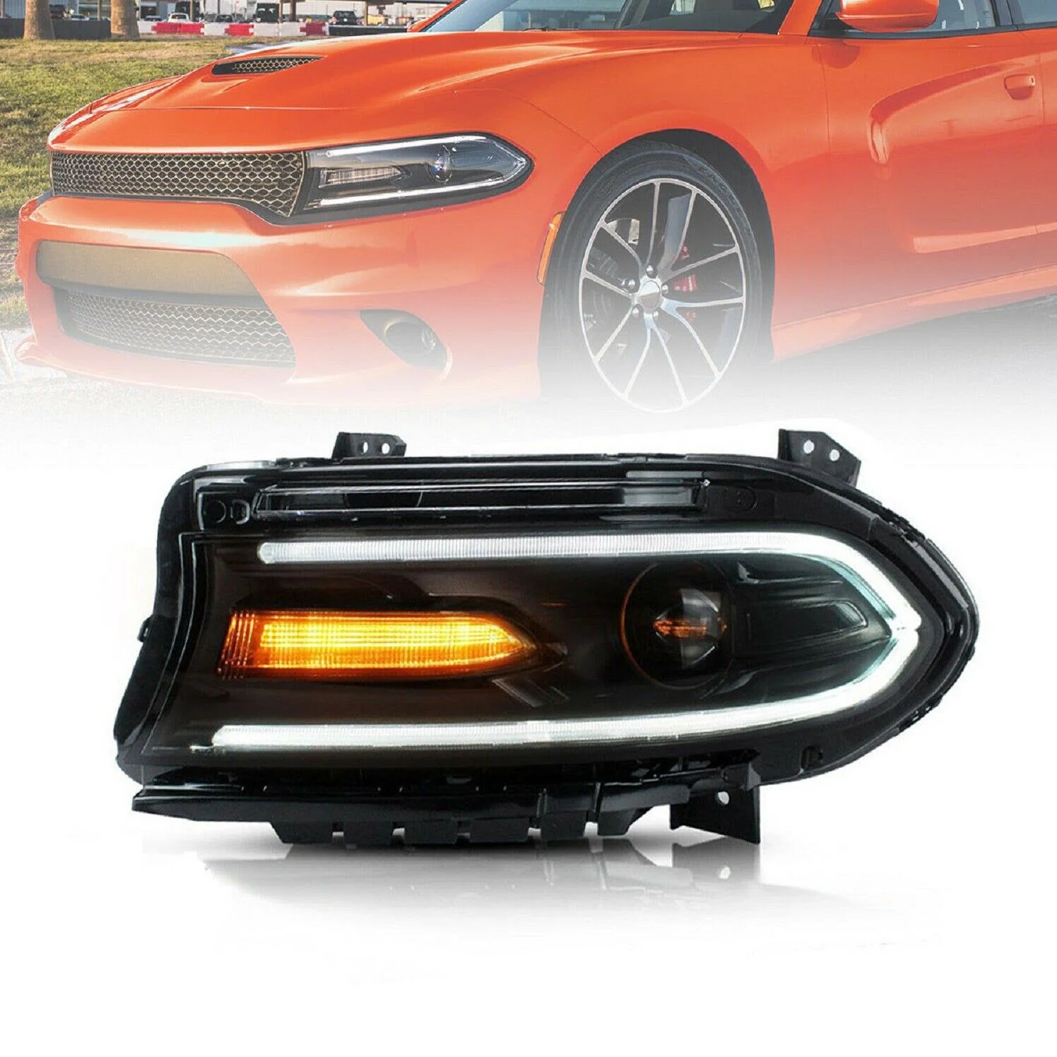 VLAND Dual Beam Projector Headlights For Dodge Charger 2015-2023 - Image 9