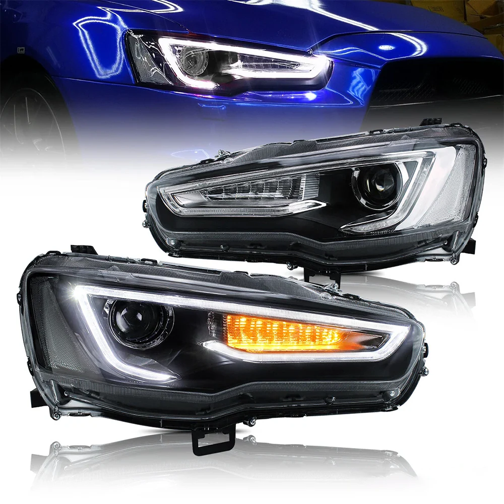VLAND Dual Beam Projector Headlights for Mitsubishi Lancer EVO X 2008-2017 - Image 2