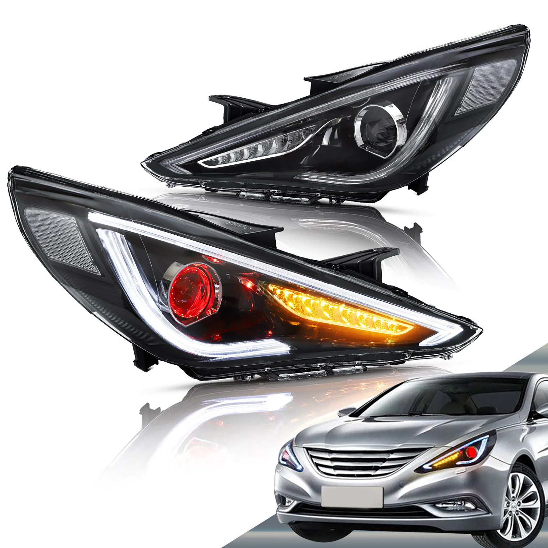 VLAND Dual Beam Sequential Headlights For Hyundai Sonata 2011-2014 - Image 19
