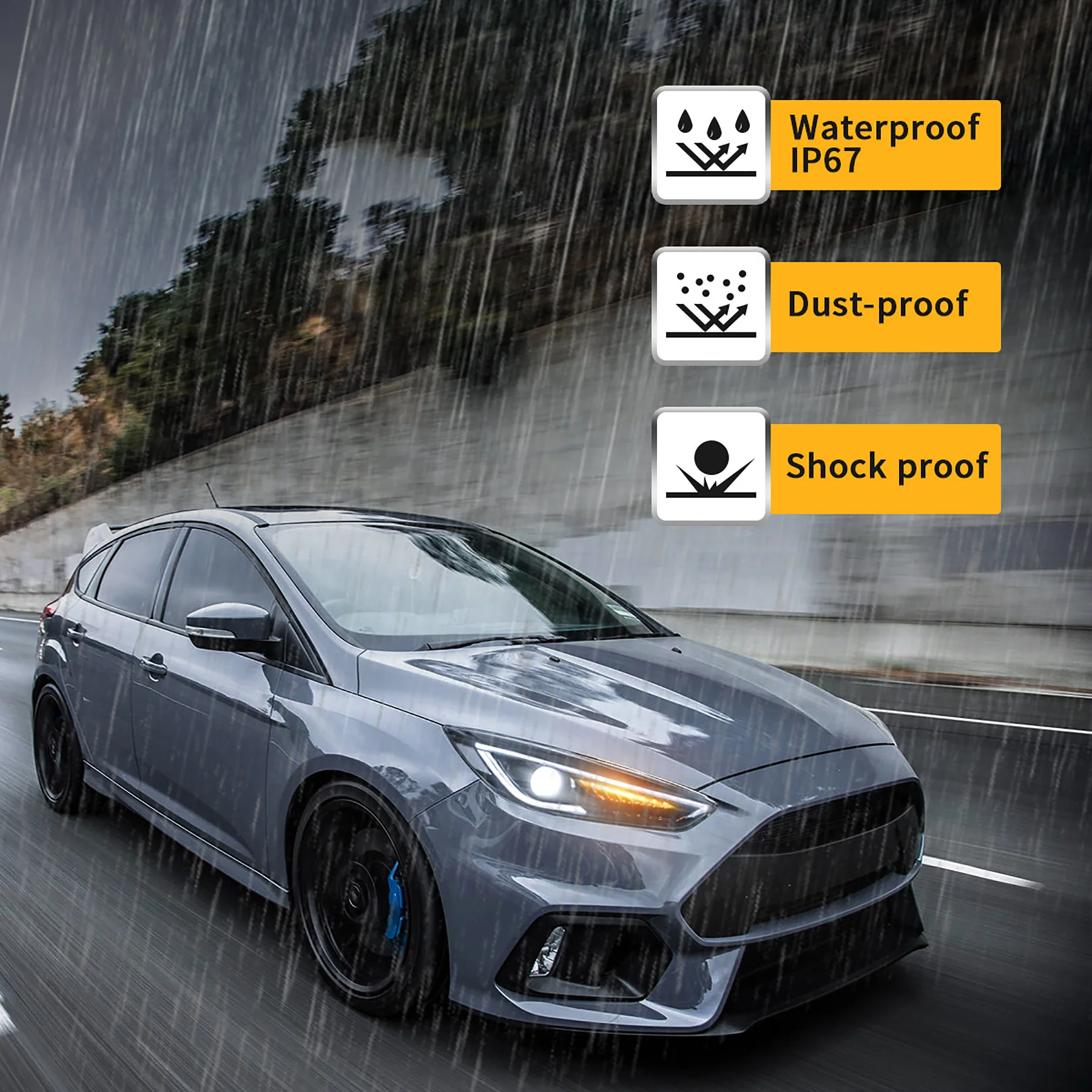 VLAND LED Headlights for Ford Focus 2015-2019 with Blue DRL and Red Demon Eyes Sequential - Image 11