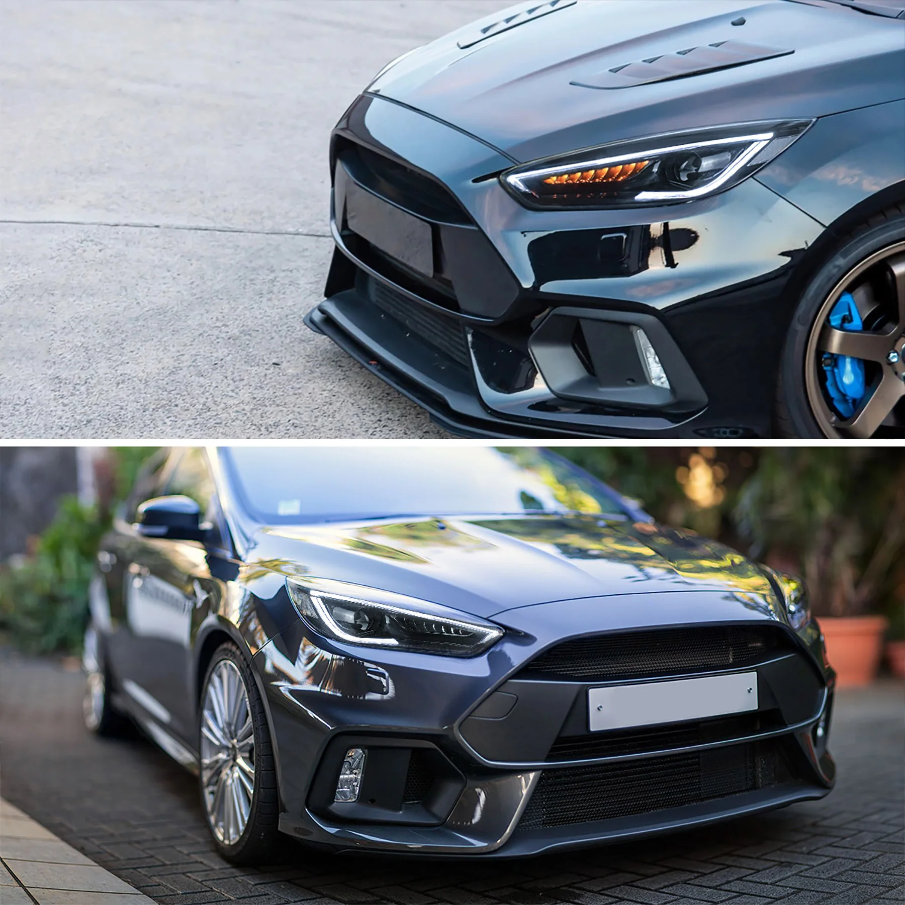 VLAND LED Headlights for Ford Focus 2015-2019 with Blue DRL and Red Demon Eyes Sequential - Image 12