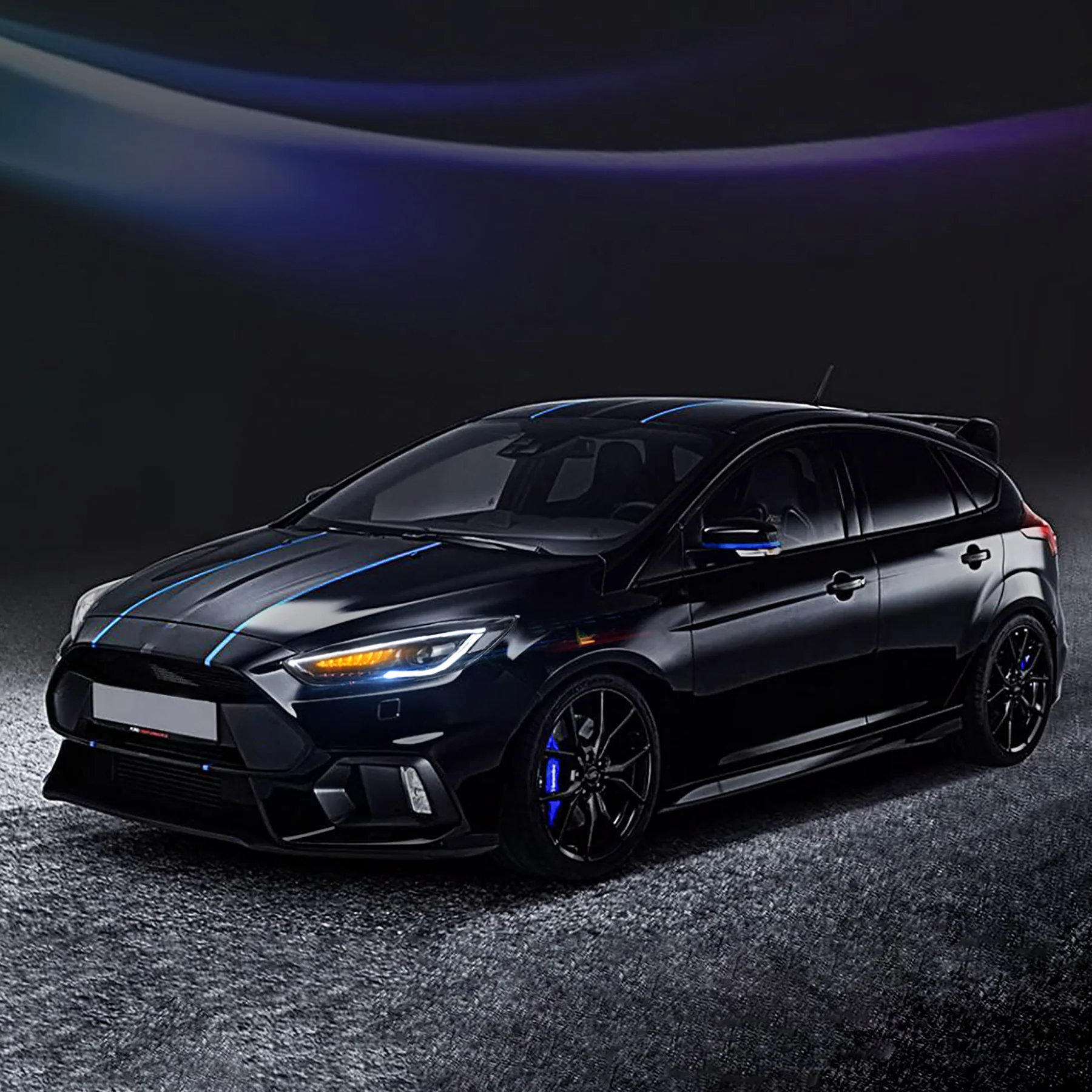 VLAND LED Headlights for Ford Focus 2015-2019 with Blue DRL and Red Demon Eyes Sequential - Image 15