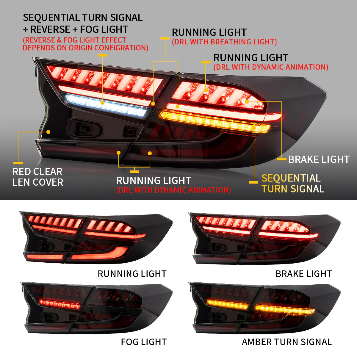 VLAND LED Tail Lights For Honda Accord 10th 2018-2022 - Image 5