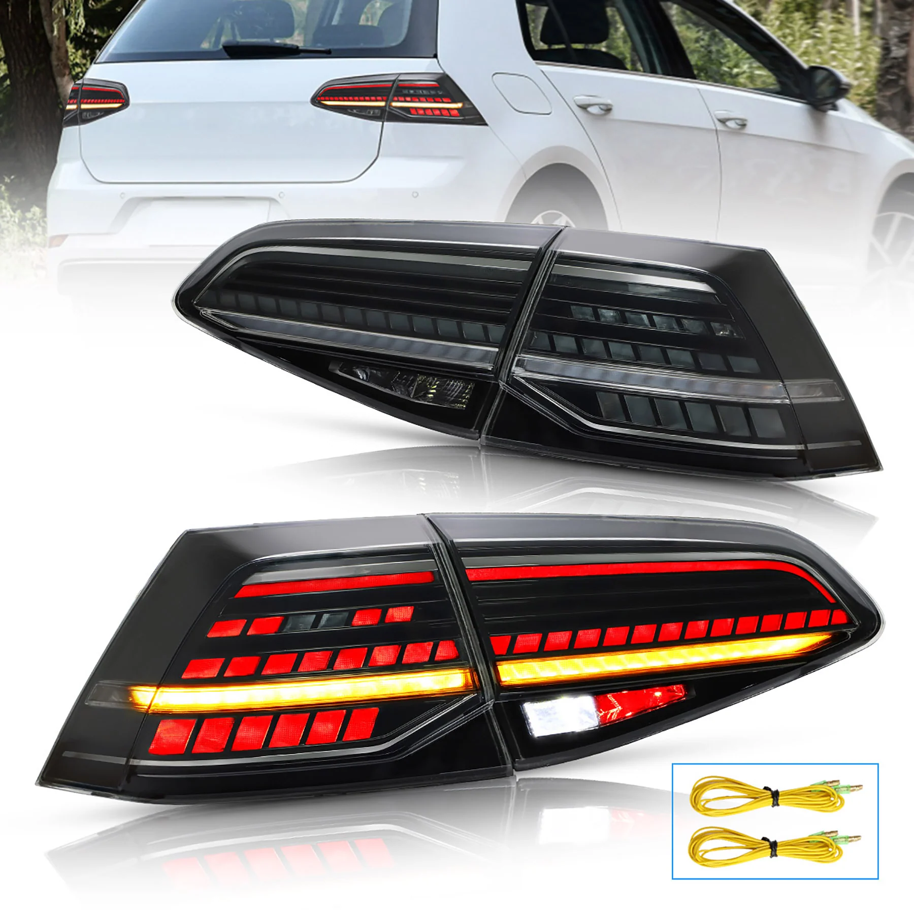 VLAND LED Taillights for Volkswagen Golf 7 MK7 MK7.5 2015-2021 (Europe is 2013-2019)