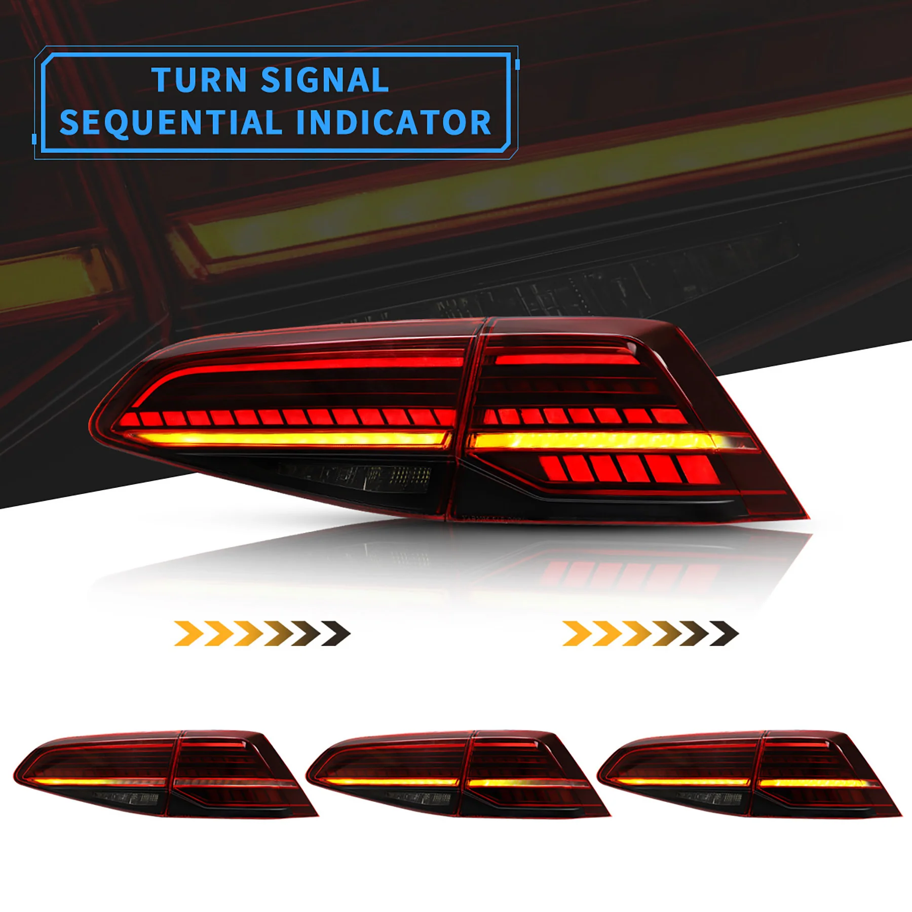 VLAND LED Taillights for Volkswagen Golf 7 MK7 MK7.5 2015-2021 (Europe is 2013-2019) - Image 4