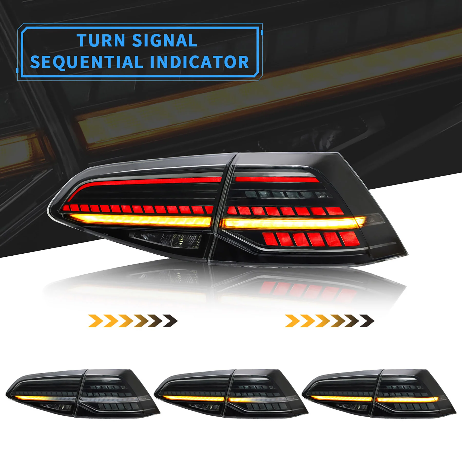 VLAND LED Taillights for Volkswagen Golf 7 MK7 MK7.5 2015-2021 (Europe is 2013-2019) - Image 6
