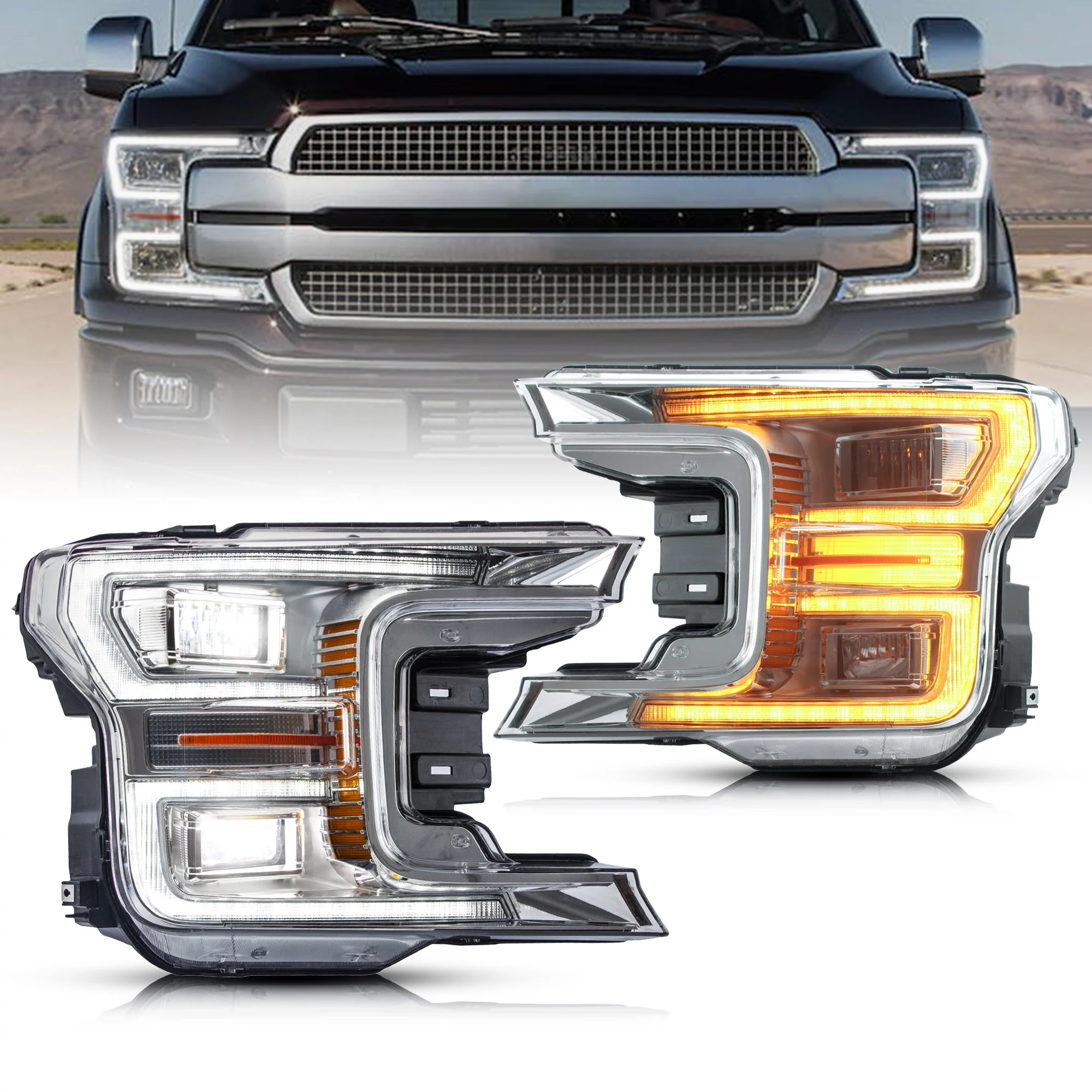 VLAND Full LED Headlights and Tail Lights For Ford F150 2018-2020 - Image 7