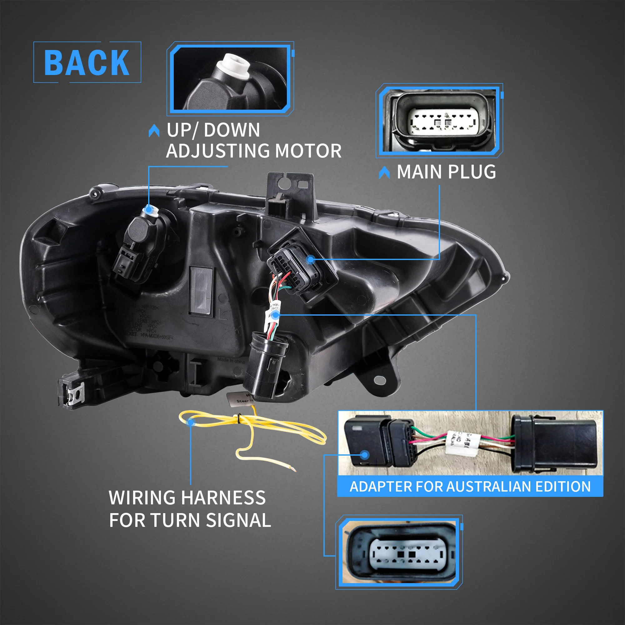 VLAND Full LED Headlights Assembly for Ford Mustang 2018-2023 with Sequential and Dynamic Animation Headlamps - Image 4