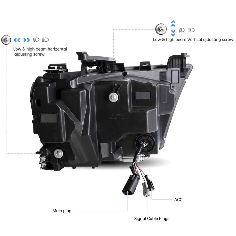 VLAND Full LED Headlights For 2019-2024 Dodge RAM 1500 - Image 5