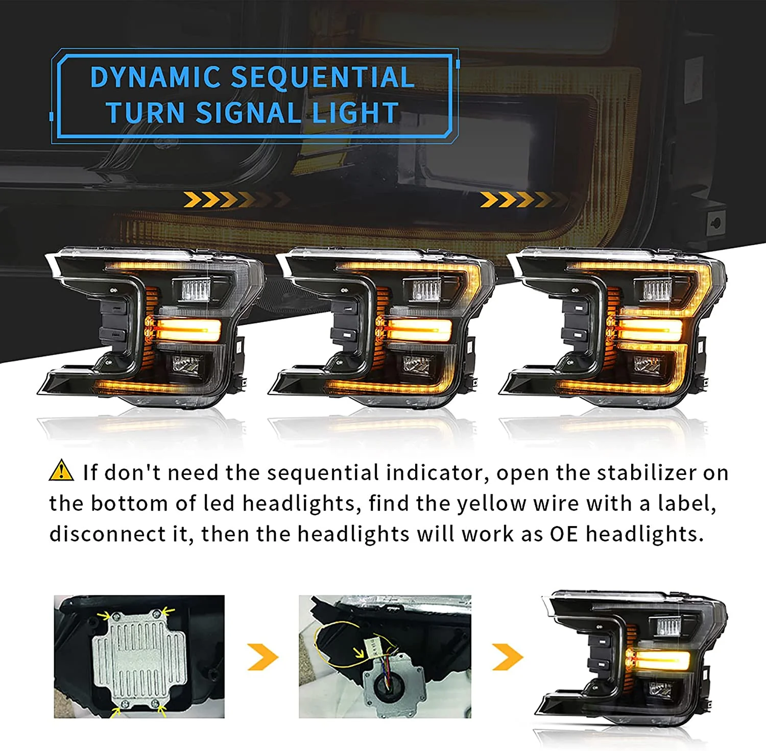 VLAND Full LED Headlights For F150 2018-2020 w/Dynamic Animation - Image 3
