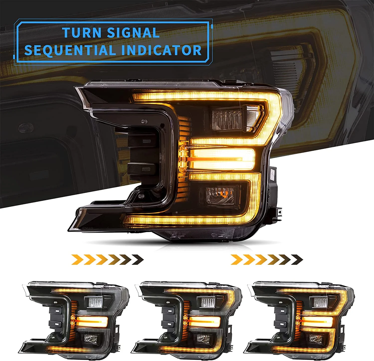 VLAND Full LED Headlights For F150 2018-2020 w/Dynamic Animation - Image 4