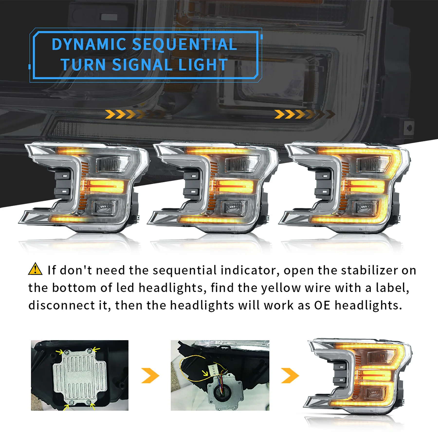 VLAND Full LED Headlights for Ford F150 2018-2020 - Image 4