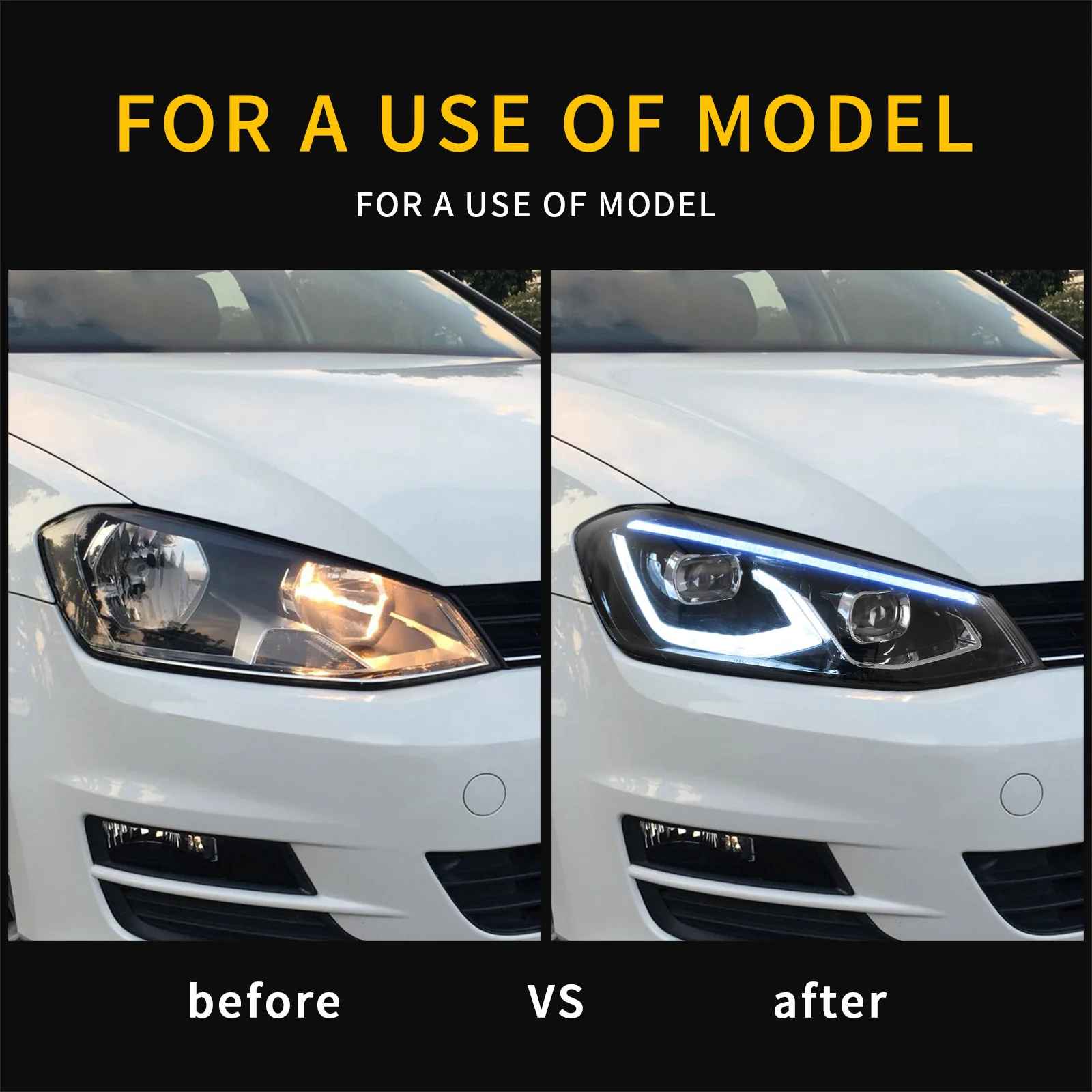 VLAND LED Front lights For 2015-2017 Volkswagen Golf MK7 Halogen Headlights Models (Europe is 2013-2016) - Image 8