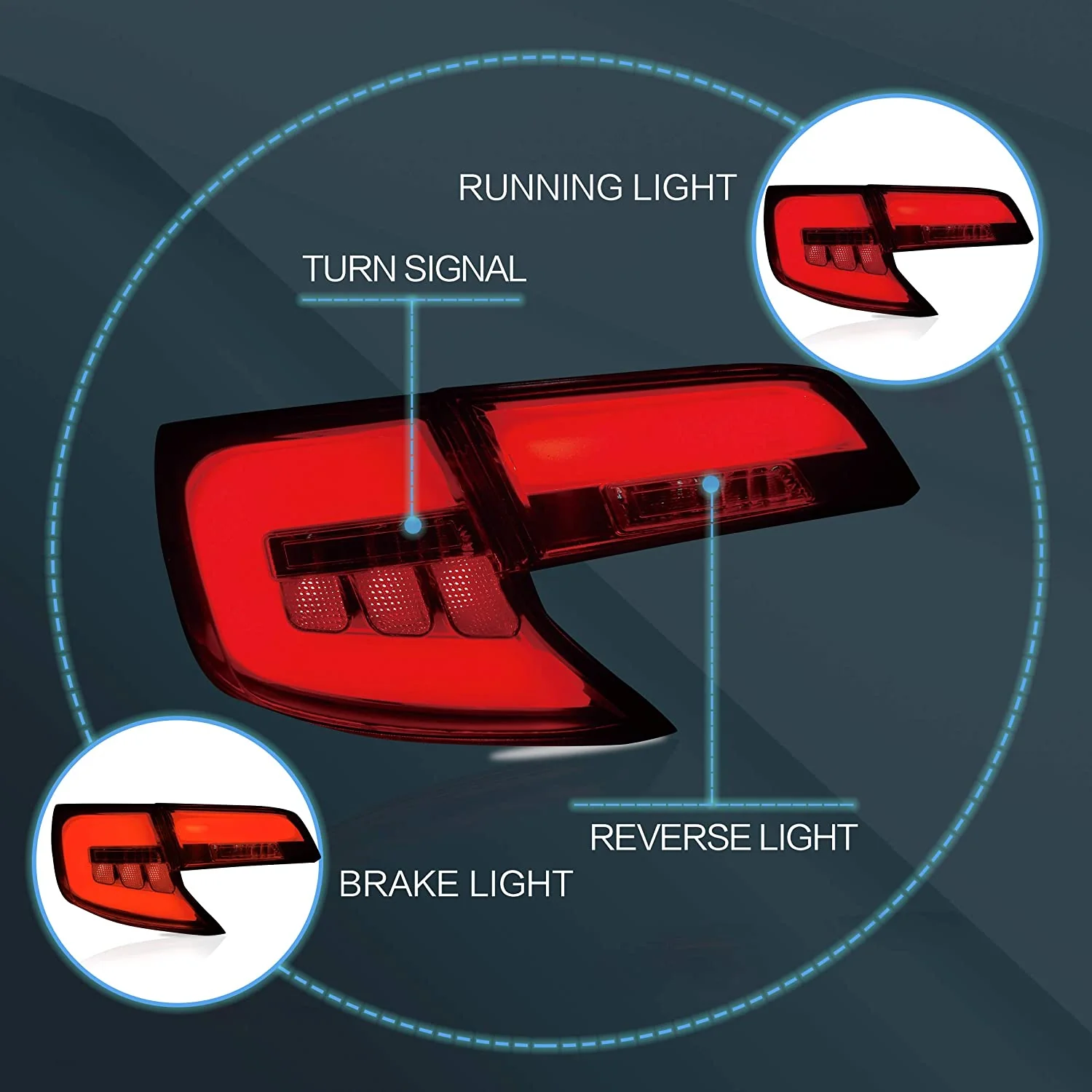 VLAND Full LED Tail Lights For 2012 2013 2014 Toyota Camry - Image 4
