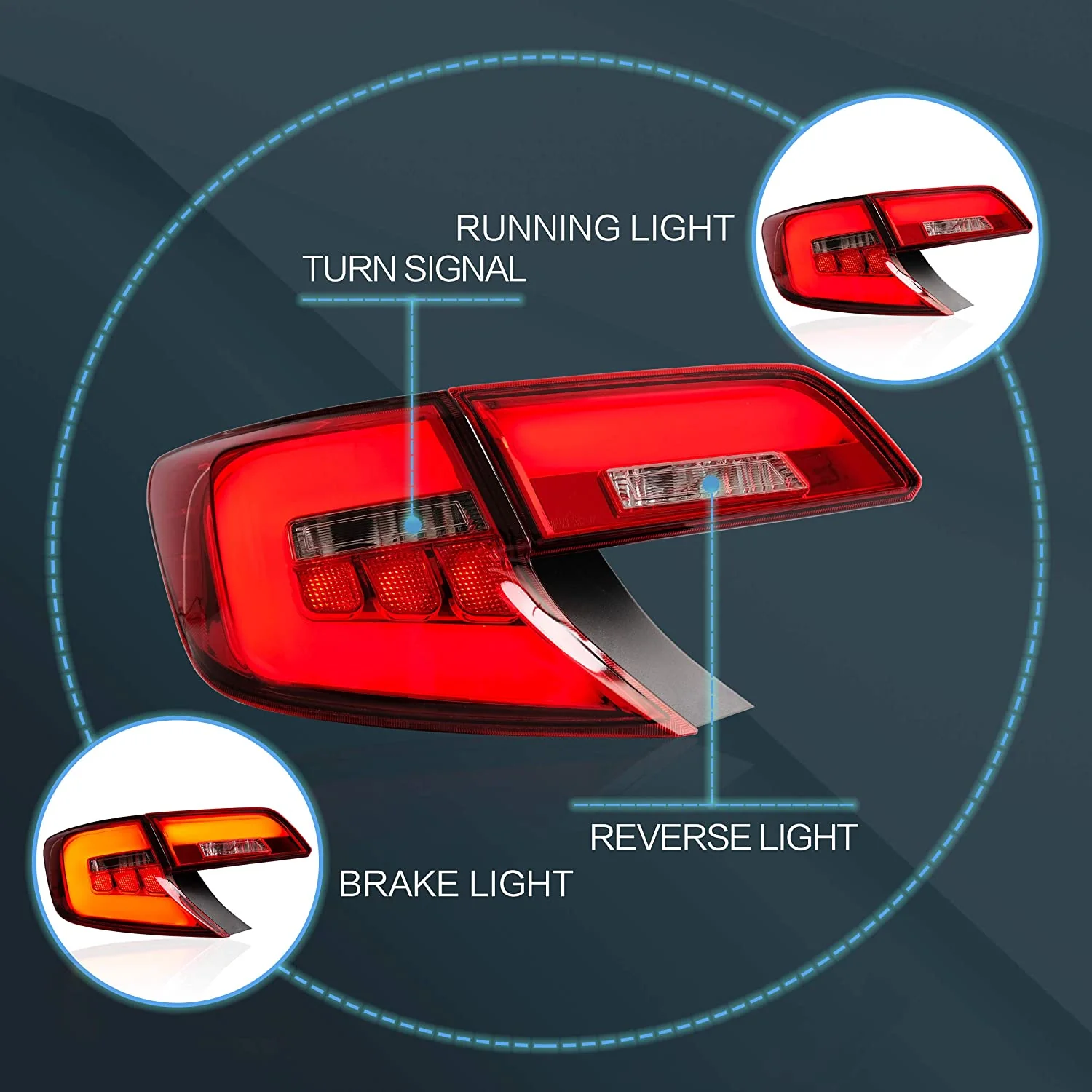 VLAND Full LED Tail Lights For 2012 2013 2014 Toyota Camry - Image 5