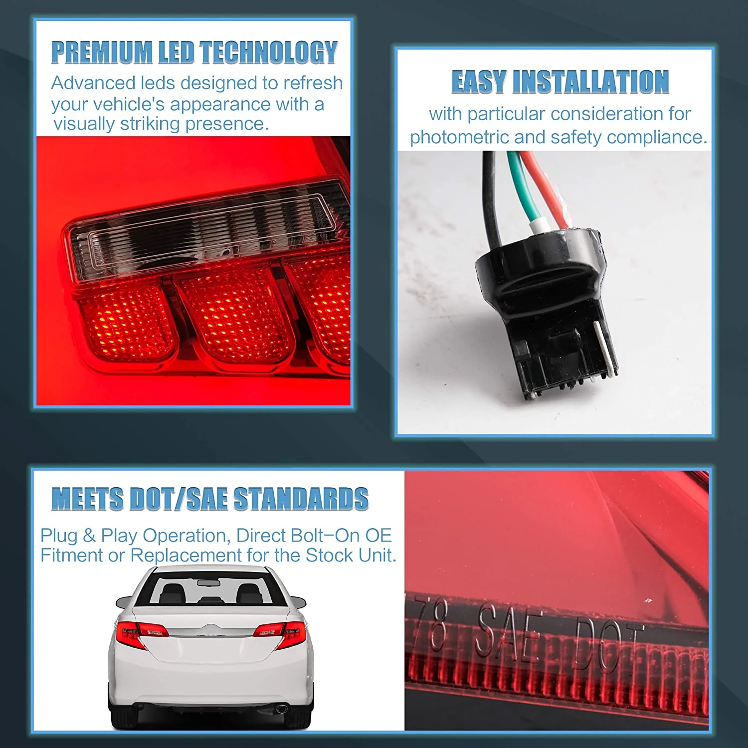 VLAND Full LED Tail Lights For 2012 2013 2014 Toyota Camry - Image 9