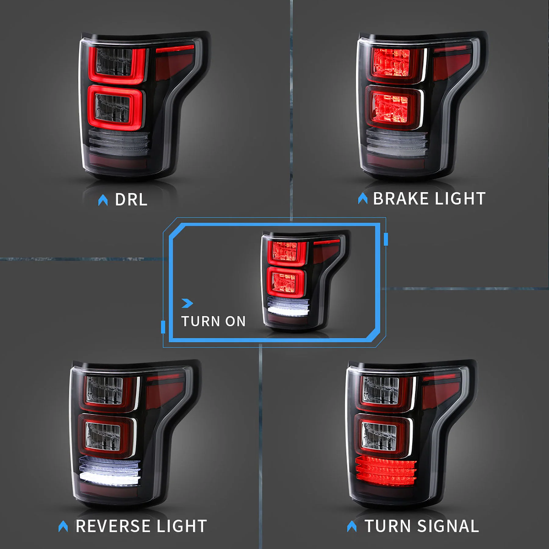 VLAND Full LED Tail Lights for Ford F150 2015-2020 - Image 6