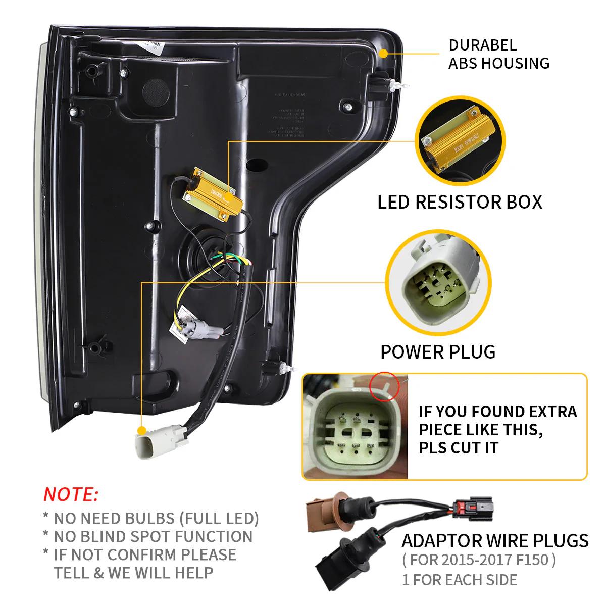 VLAND Full LED Tail Lights for Ford F150 2015-2020 - Image 8