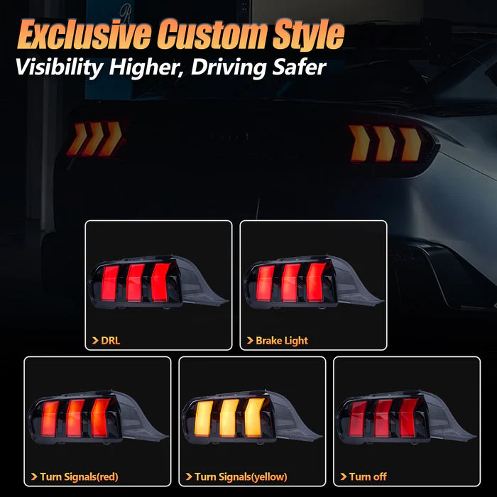 VLAND Full LED Tail Lights For Ford Mustang 2024-2025 - Image 6