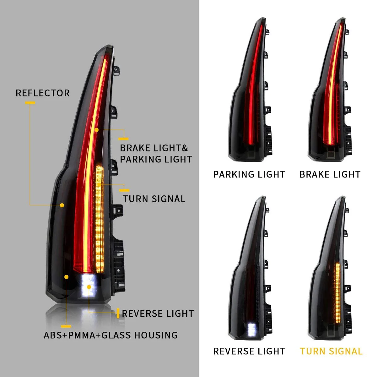 VLAND Full LED Tail Lights For GMC Yukon Denali XL 2015-2020 SUV 3rd Generation - Image 3