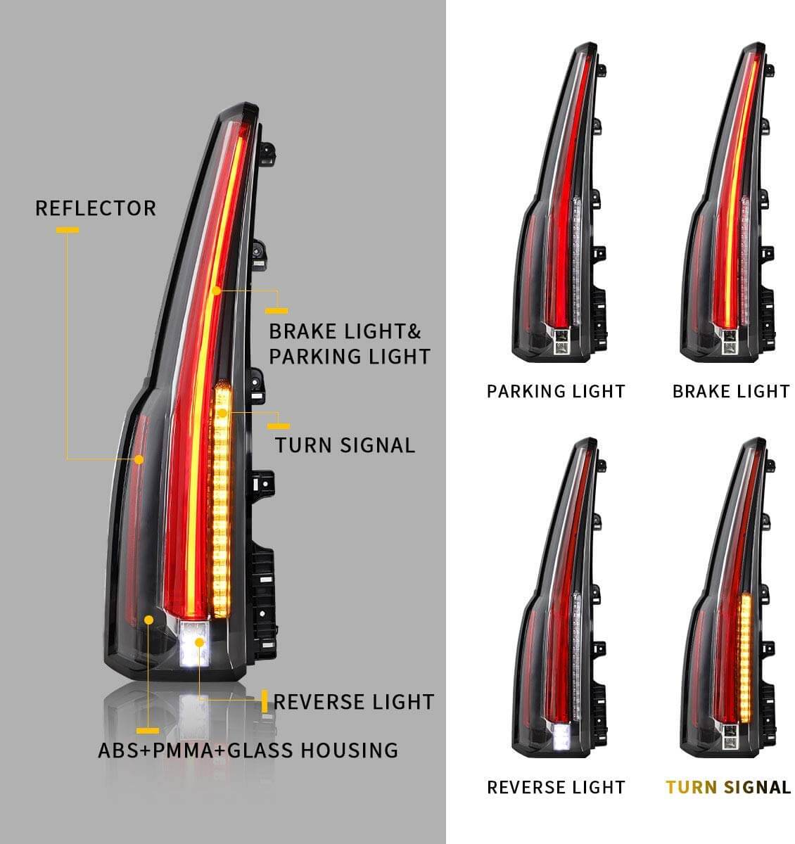 VLAND Full LED Tail Lights For GMC Yukon Denali XL 2015-2020 SUV 3rd Generation - Image 4