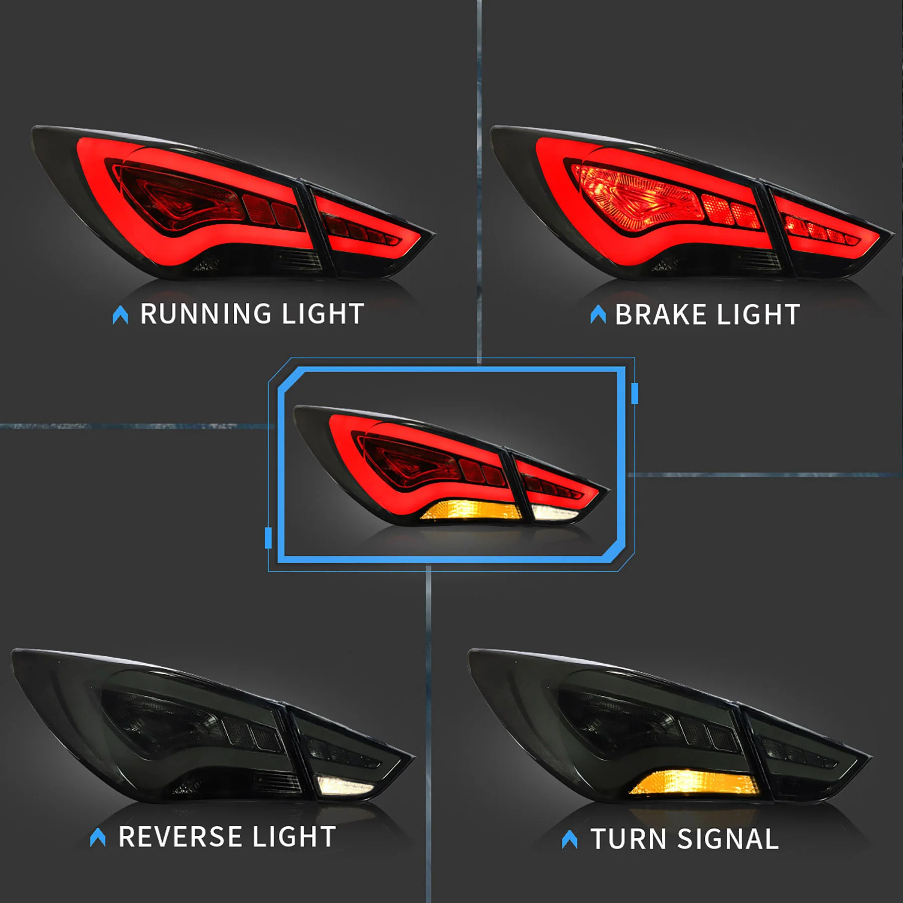 VLAND Full LED Tail Lights For 2011-2014 Hyundai Sonata 6th Gen Sedan - Image 3