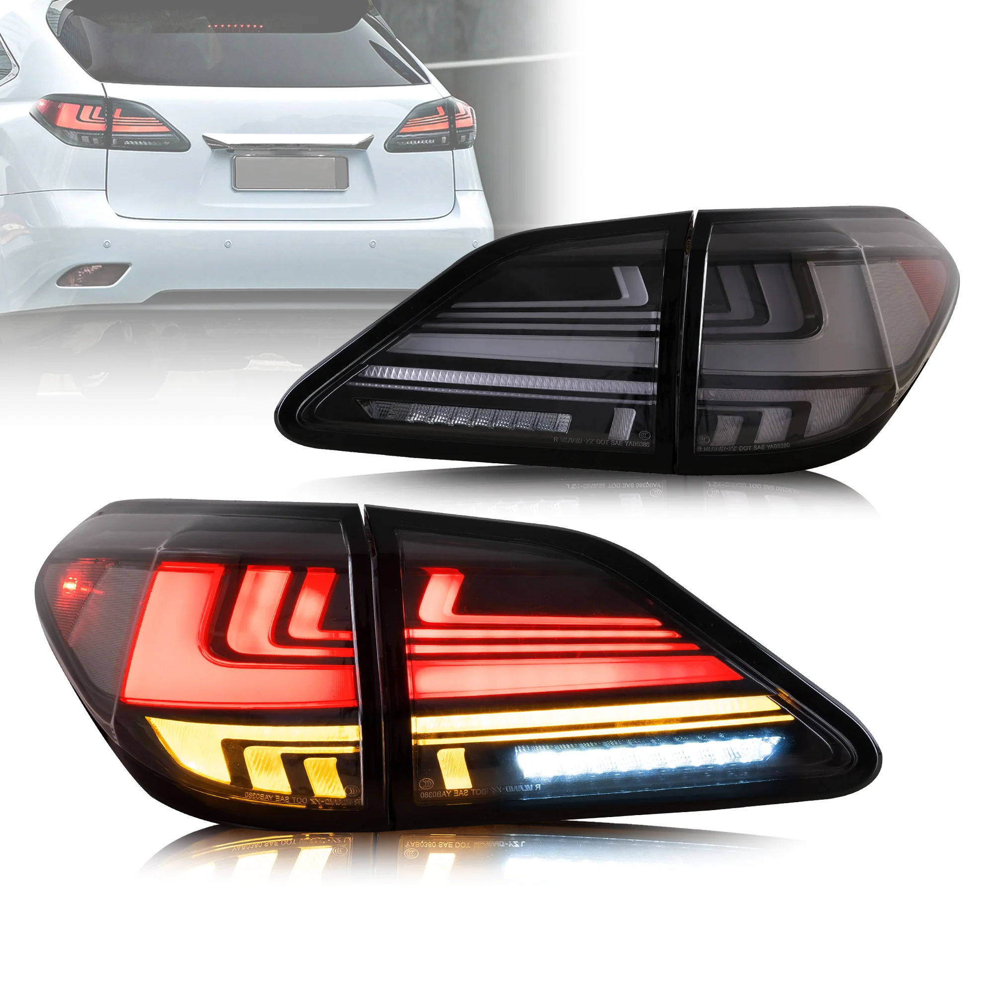 VLAND Full LED Tail Lights For Lexus RX 270/330/350/450H 2009-2015 With Start-up Animation