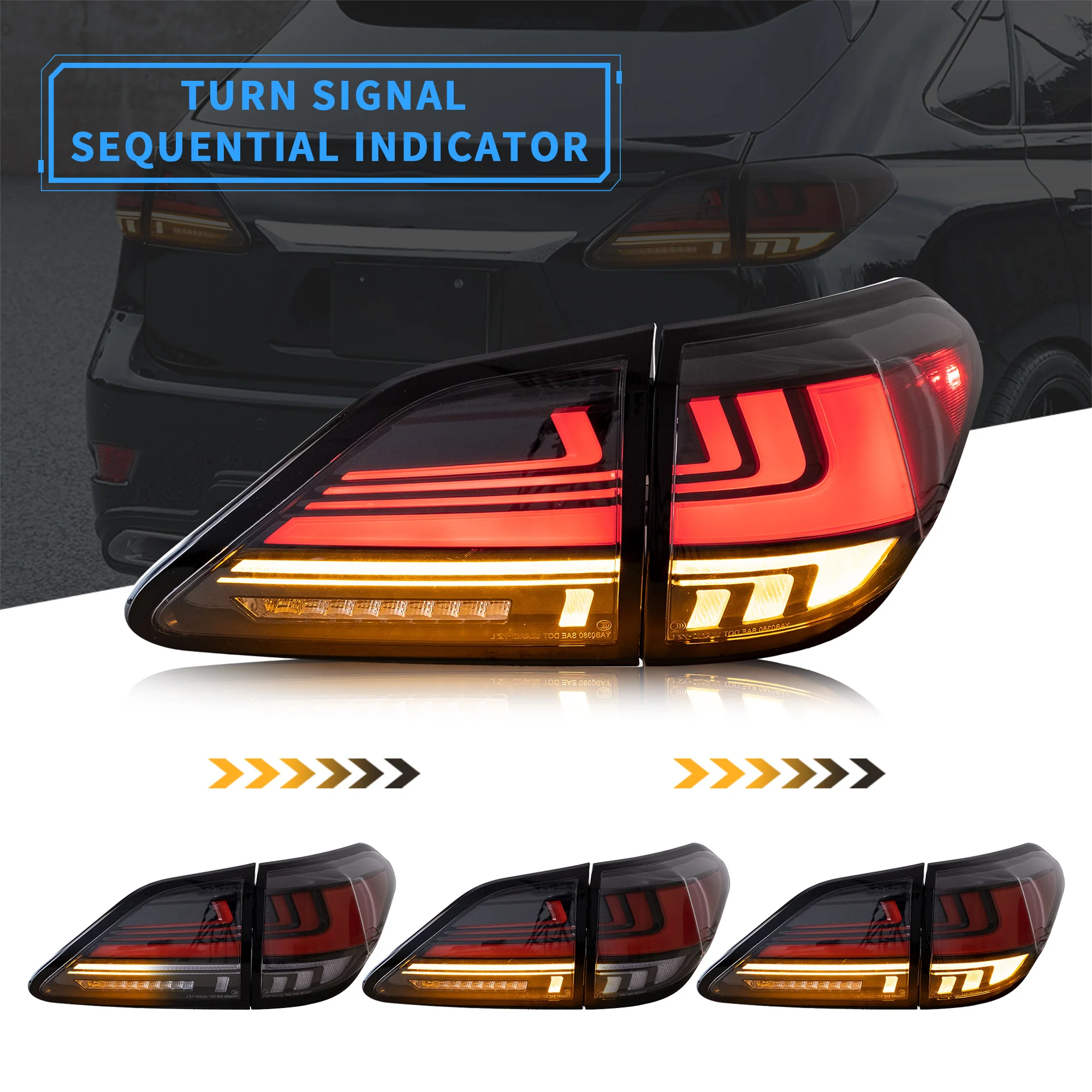 VLAND Full LED Tail Lights For Lexus RX 270/330/350/450H 2009-2015 With Start-up Animation - Image 3