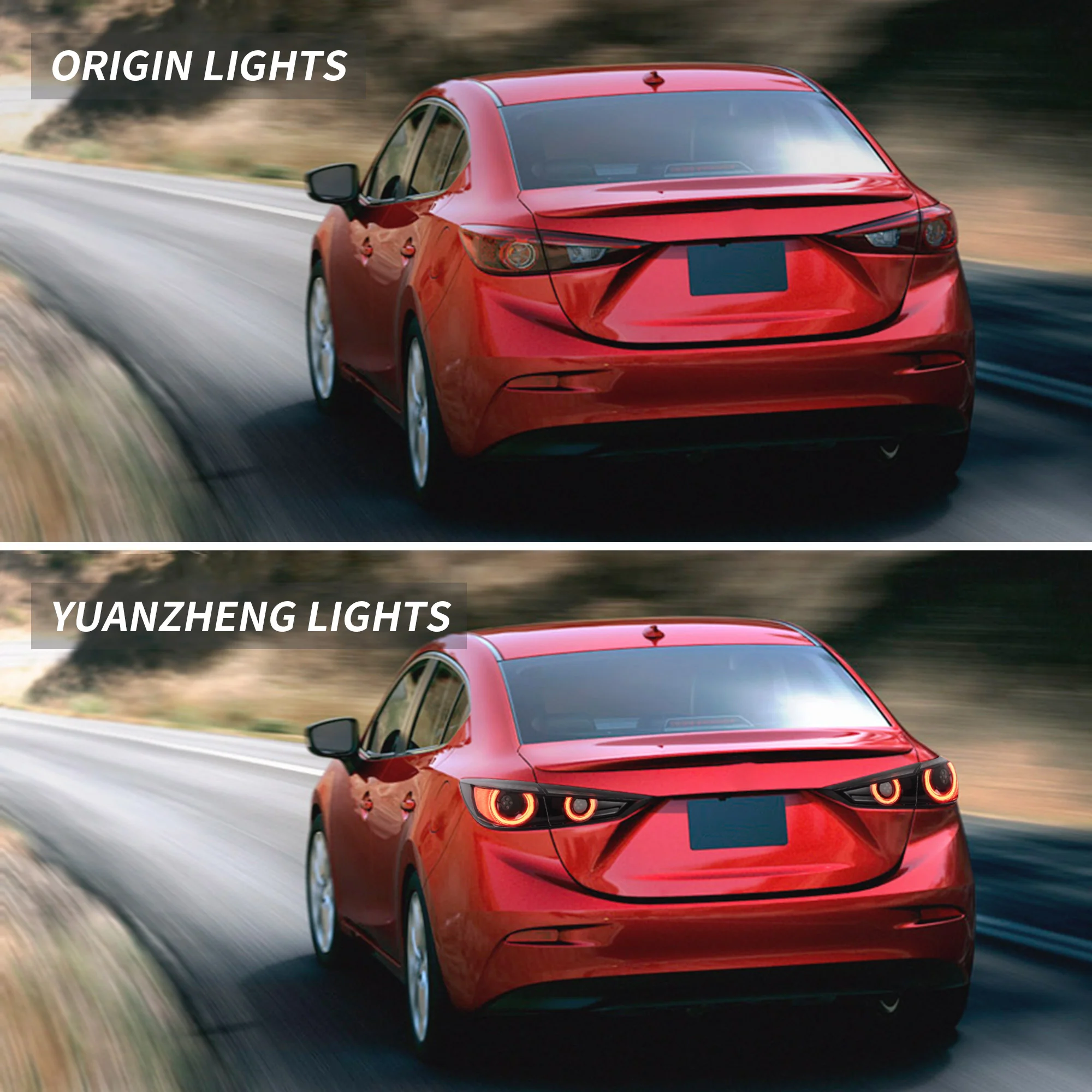 VLAND Full LED Tail Lights for Mazda 3 Axela Sedan 2014-2018 (Sequential Turn Signals w/ Dynamic Welcome Lighting) - Image 8