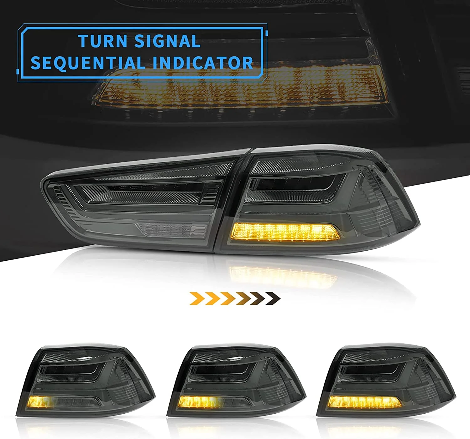 VLAND Full LED Tail Lights For Mitsubishi Lancer EVO X 2008-2017 - Image 13