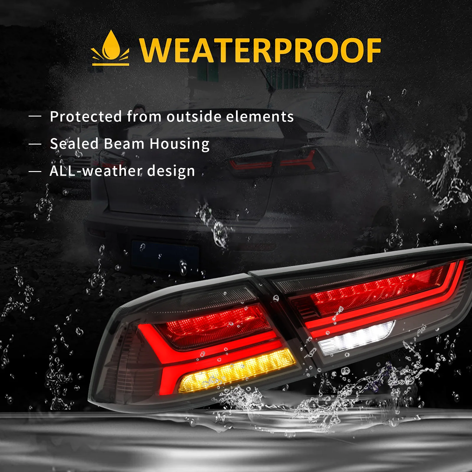 VLAND Full LED Tail Lights For Mitsubishi Lancer EVO X 2008-2017 - Image 19