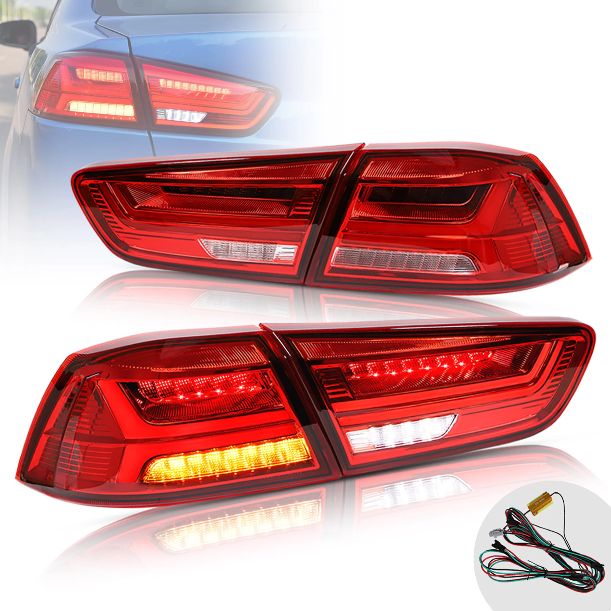 VLAND Full LED Tail Lights For Mitsubishi Lancer EVO X 2008-2017 - Image 3