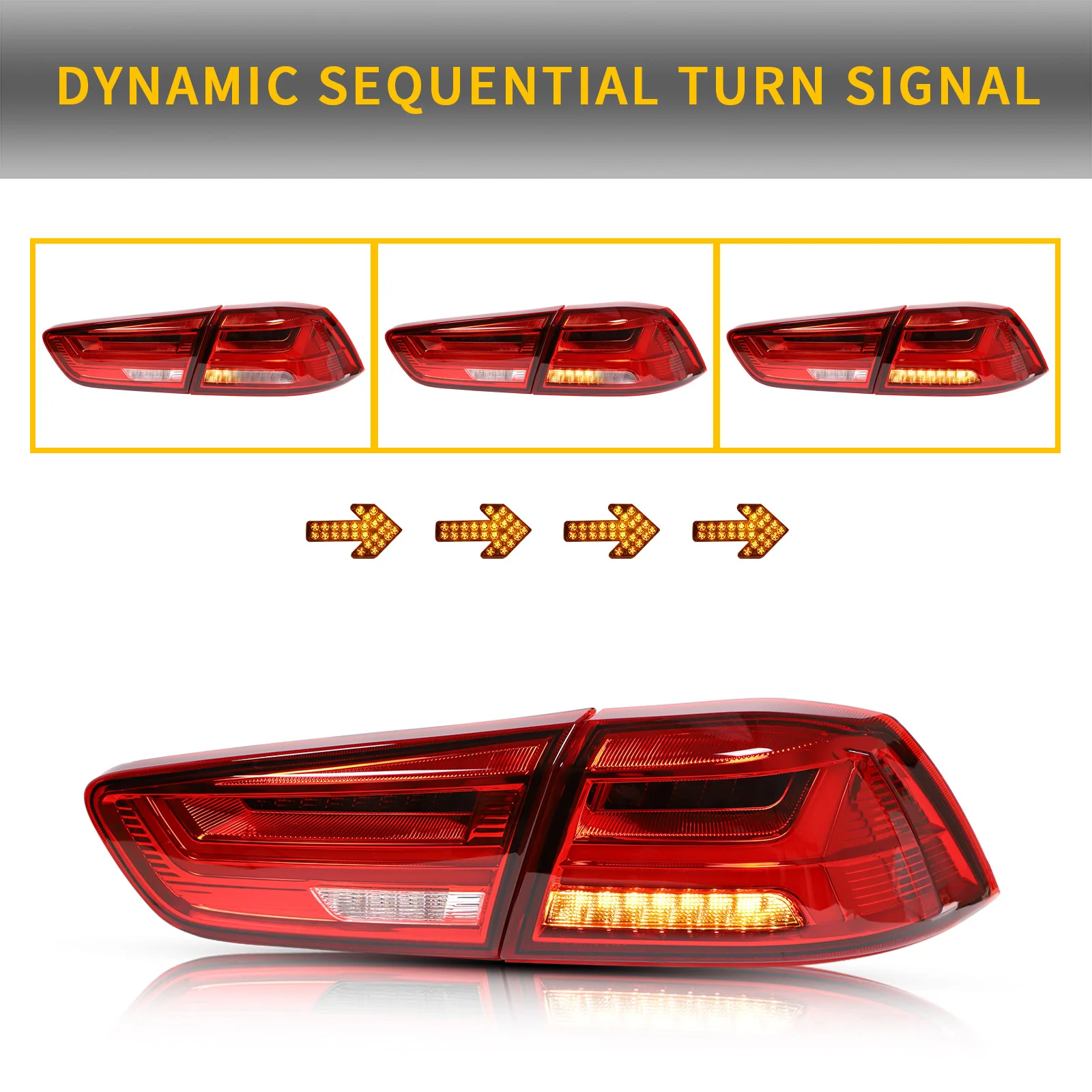 VLAND Full LED Tail Lights For Mitsubishi Lancer EVO X 2008-2017 - Image 6