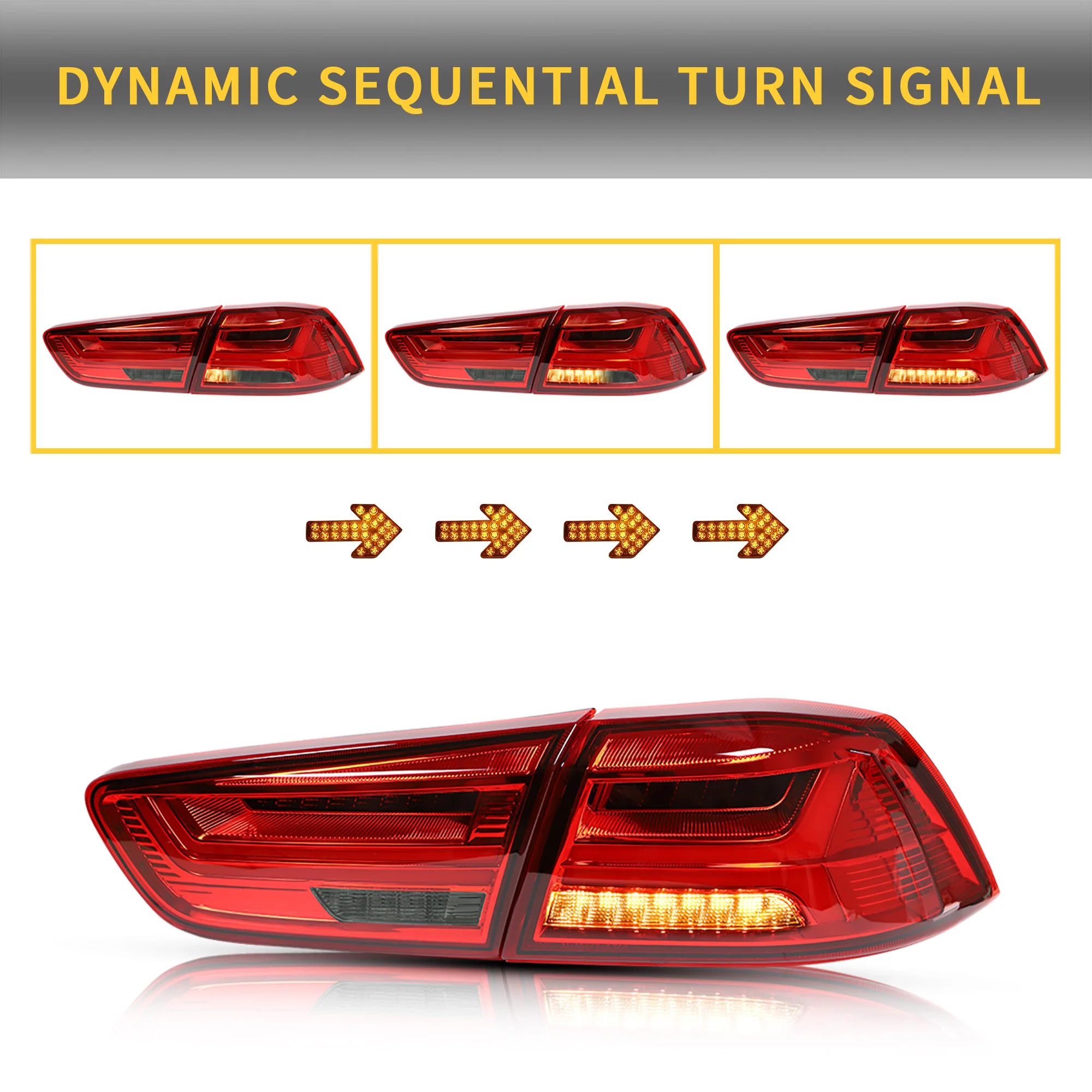 VLAND Full LED Tail Lights For Mitsubishi Lancer EVO X 2008-2017 - Image 7