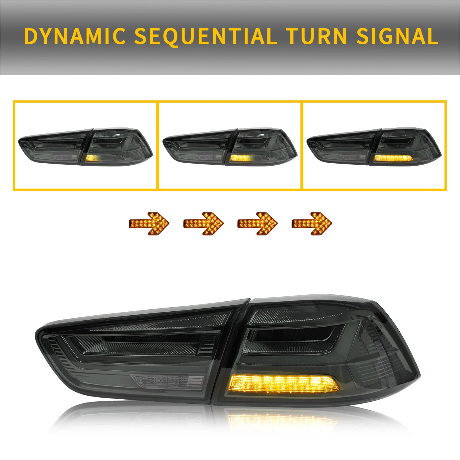 VLAND Full LED Tail Lights For Mitsubishi Lancer EVO X 2008-2017 - Image 9
