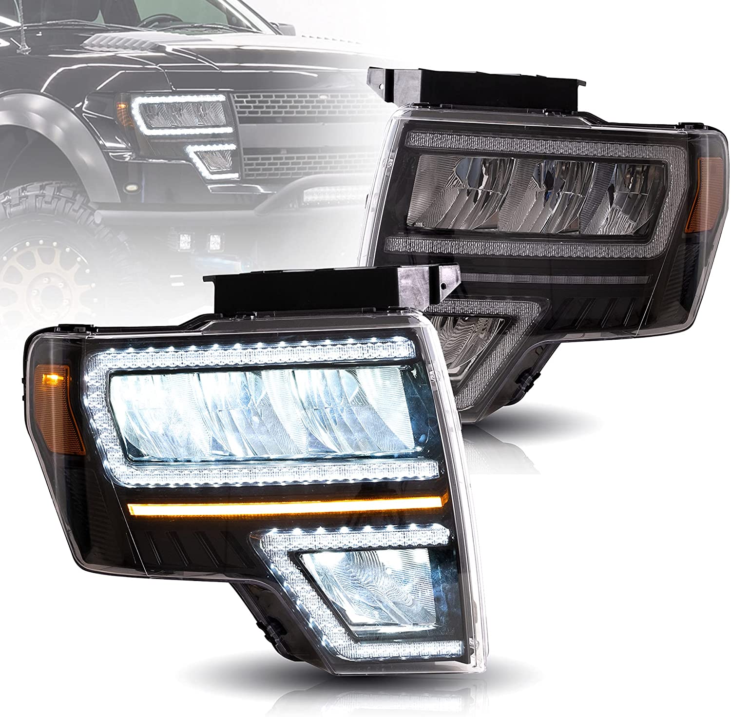 VLAND Full LED Headlights For Ford F150 2009-2014 (Fit For Factory Xenon & Halogen Models)