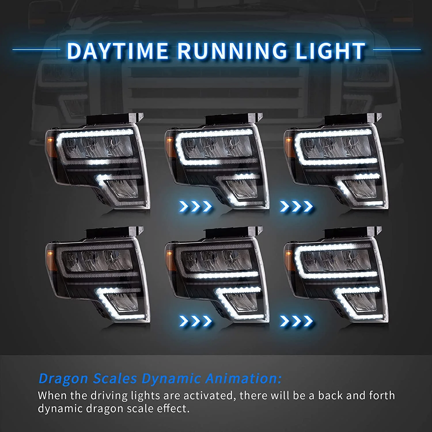 VLAND Full LED Headlights For Ford F150 2009-2014 (Fit For Factory Xenon & Halogen Models) - Image 4