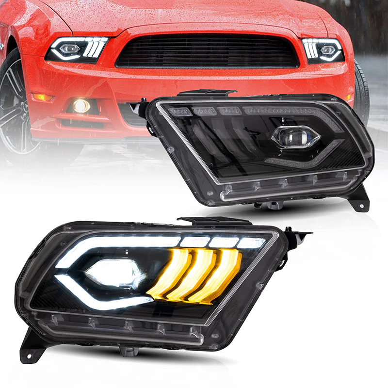 VLAND LED Headlights For Ford Mustang 2010-2014 With Sequential Turn Signals
