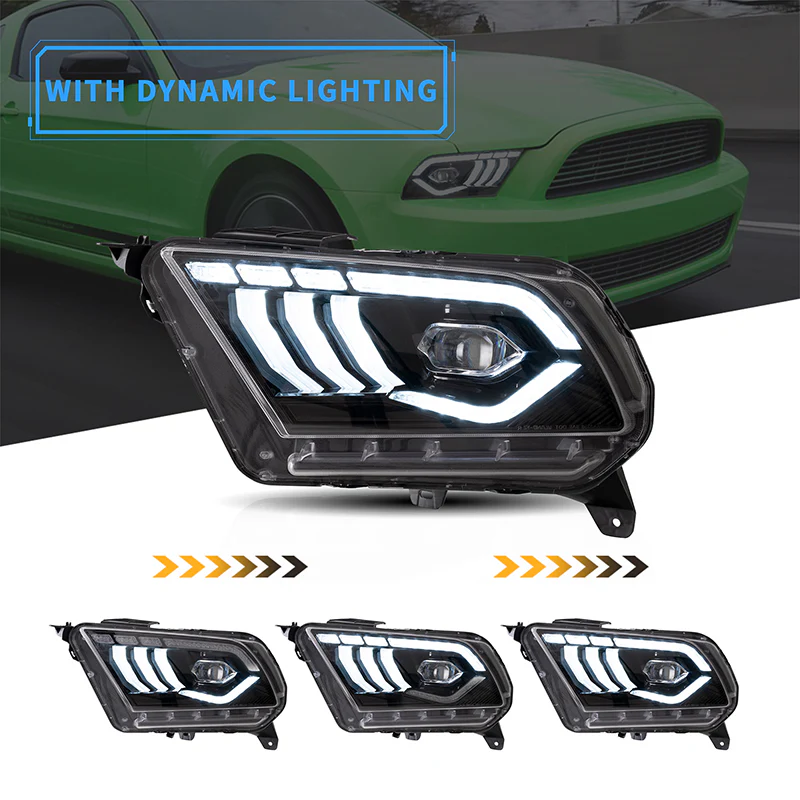 VLAND LED Headlights For Ford Mustang 2010-2014 With Sequential Turn Signals - Image 4