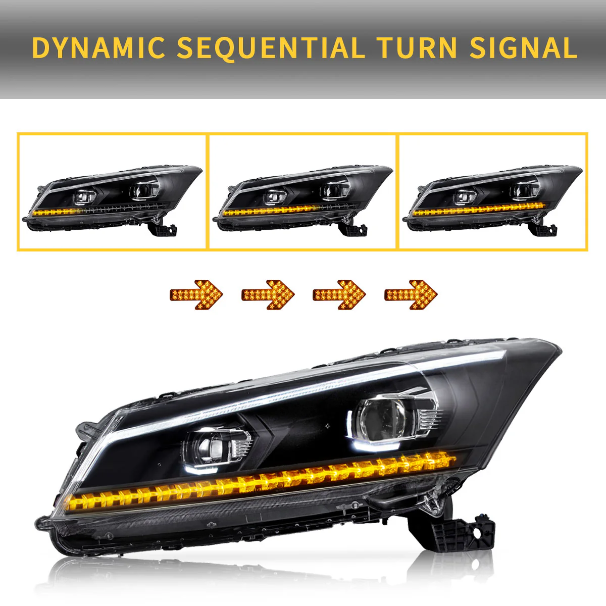 VLAND Dual Beam Headlights For Honda Accord 2008-2012 - Image 4
