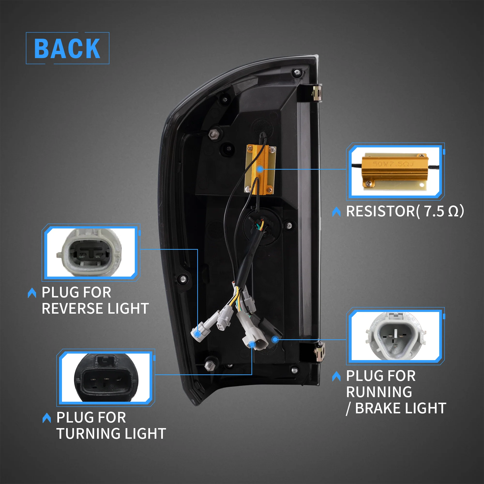 VLAND LED Tail Lights For Toyota Tacoma 2016-2023 W/Sequential Red Turn Signals - Image 8