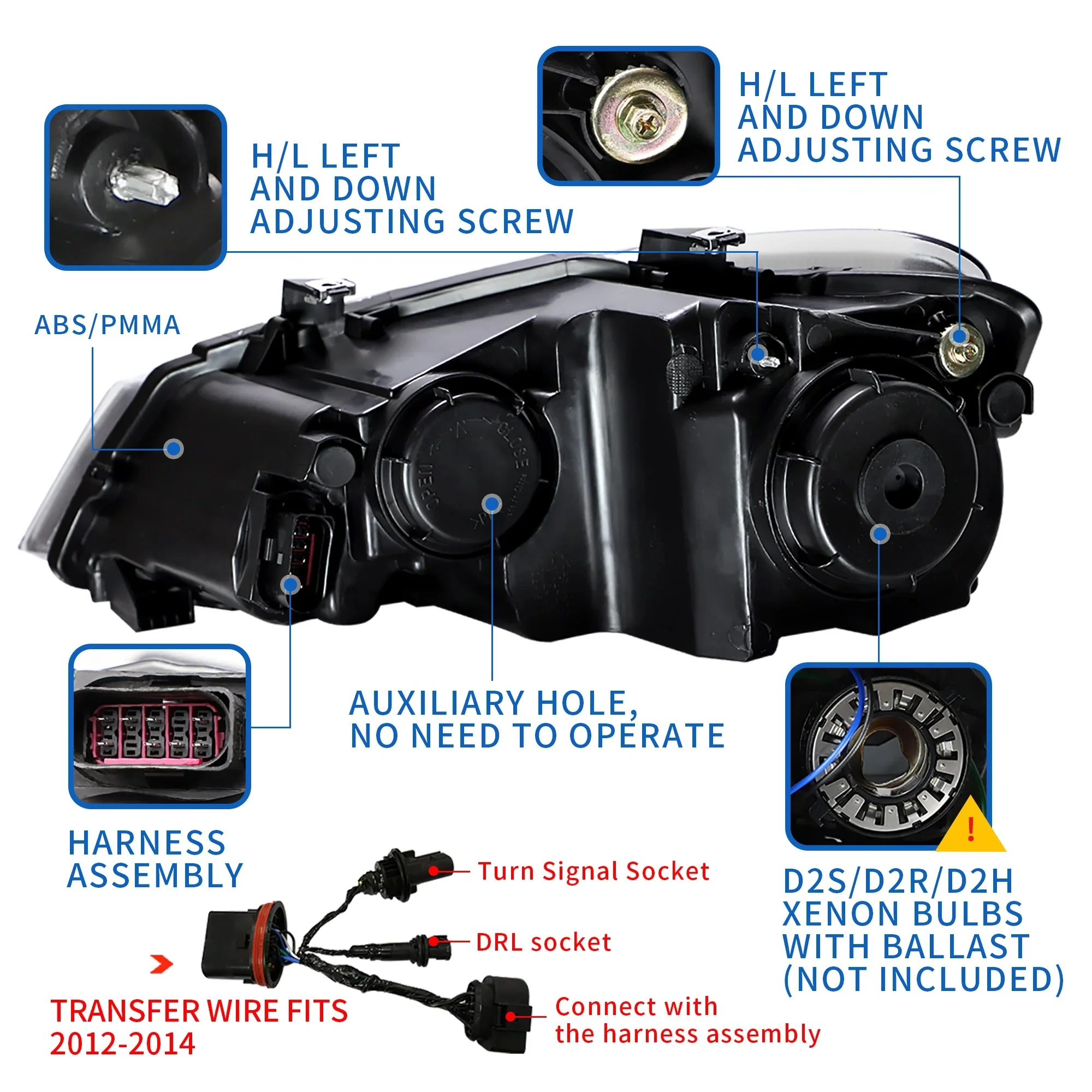 VLAND LED Headlights +D2H Xenon Bulbs For 2009–2017 Volkswagen Polo MK5 6R 6C - Image 9