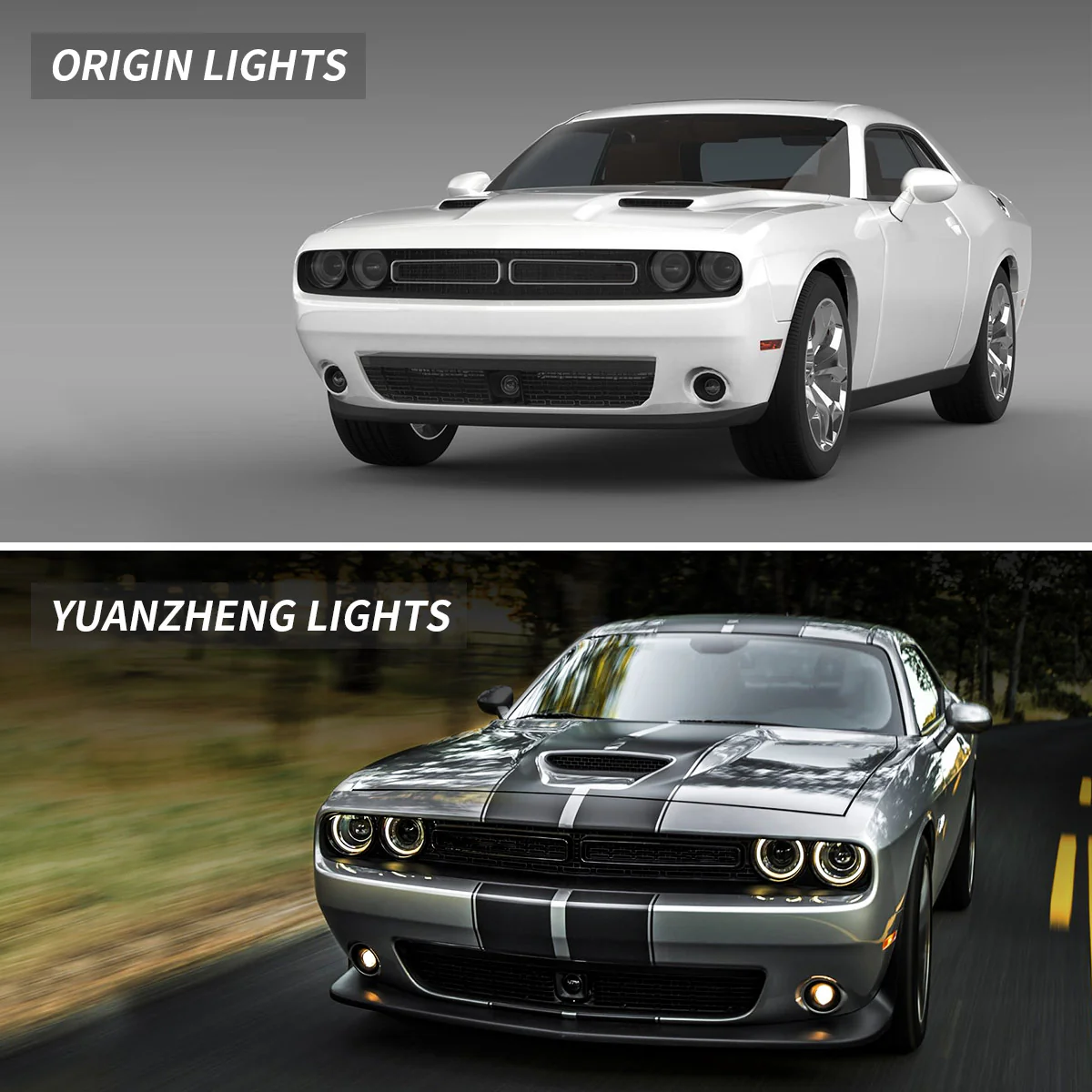 VLAND Dual Beam LED Headlights For Dodge Challenger 2015-2023 - Image 5