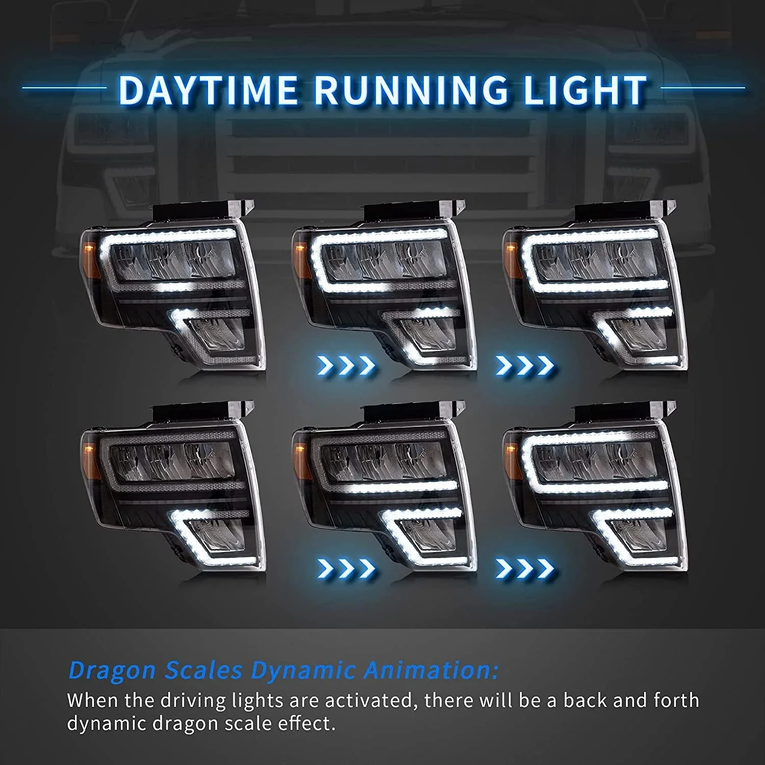 VLAND LED Headlights And Tail lights Assembly Fit for Ford F150 2009-2014 - Image 3