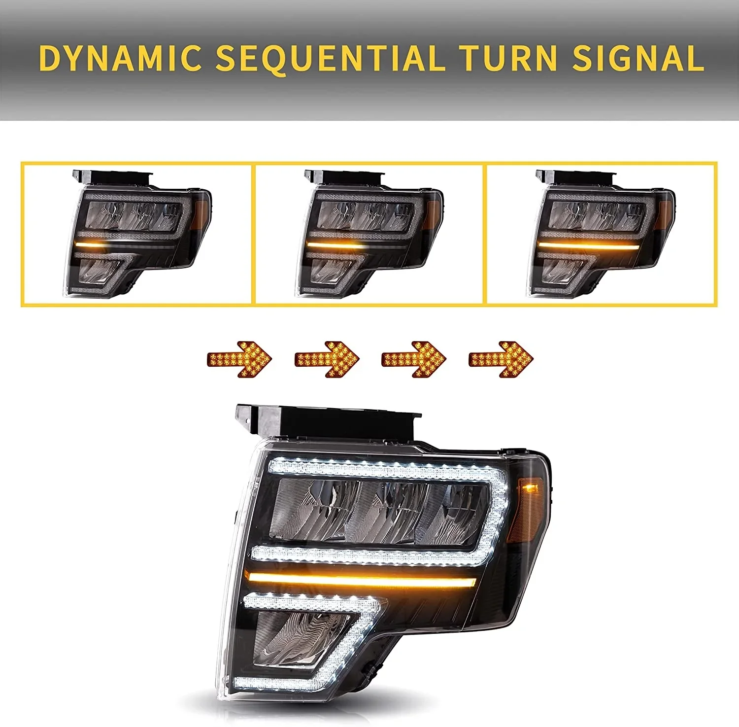 VLAND LED Headlights And Tail lights Assembly Fit for Ford F150 2009-2014 - Image 6