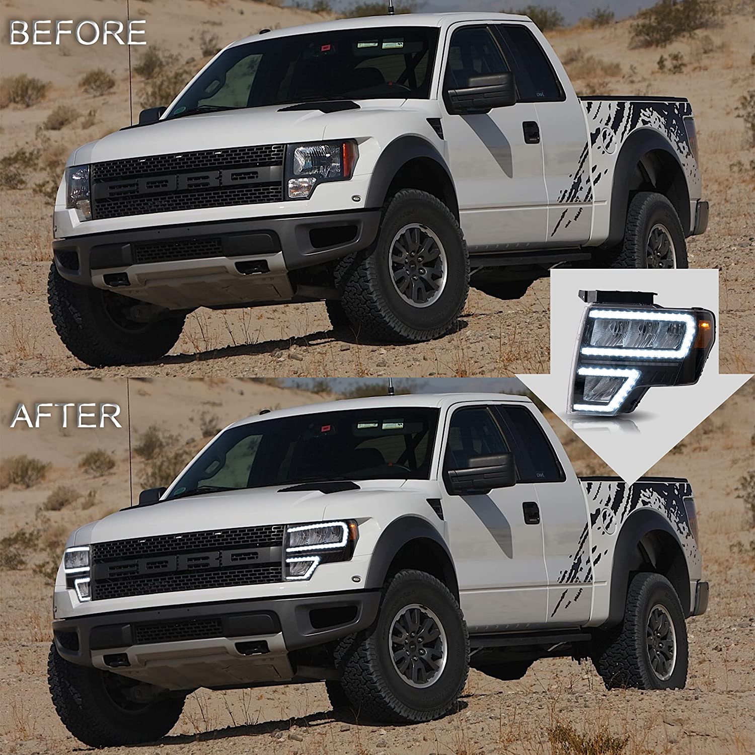 VLAND LED Headlights And Tail lights Assembly Fit for Ford F150 2009-2014 - Image 9
