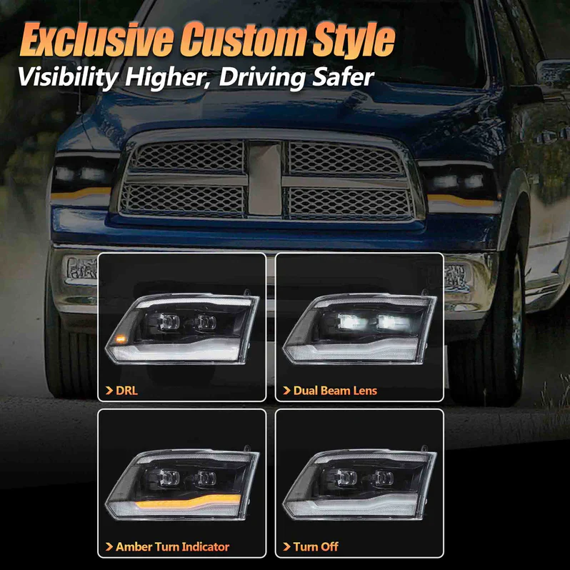 VLAND LED Headlights For 2009-2018 RAM 1500 2500 3500 - Image 3