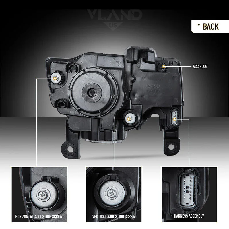 VLAND LED Headlights For 2014-2022 Jeep Grand Cherokee (WK2) - Image 10
