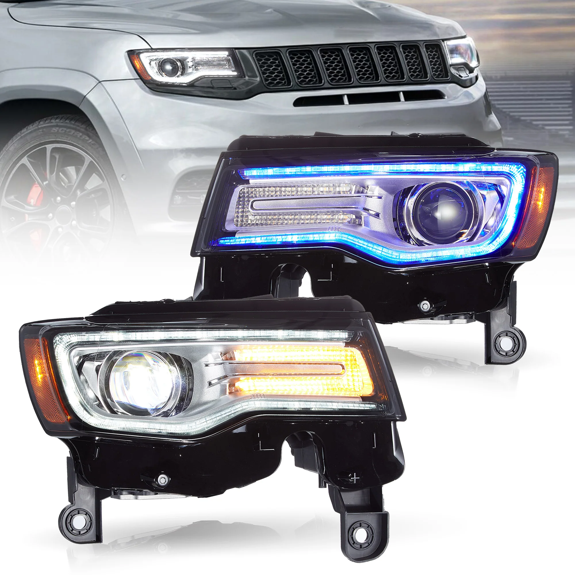 VLAND LED Headlights For 2014-2022 Jeep Grand Cherokee (WK2) - Image 2