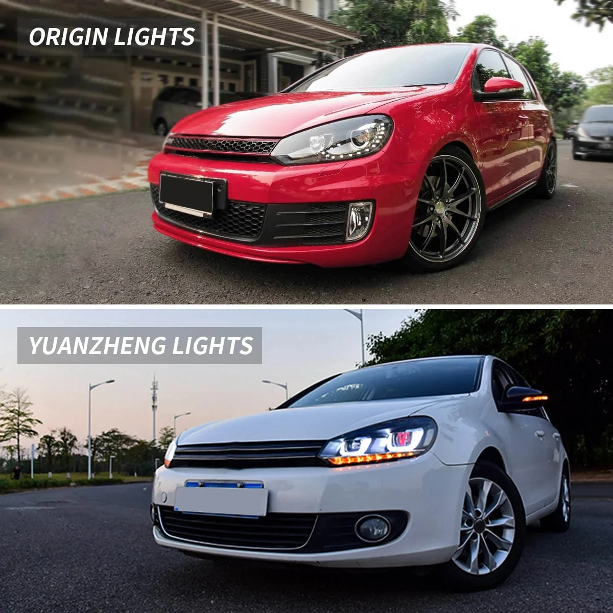 VLAND LED Headlights For Volkswagen Golf MK6 2009-2014(Europe is 2008-2012)with Demon Eyes - Image 8